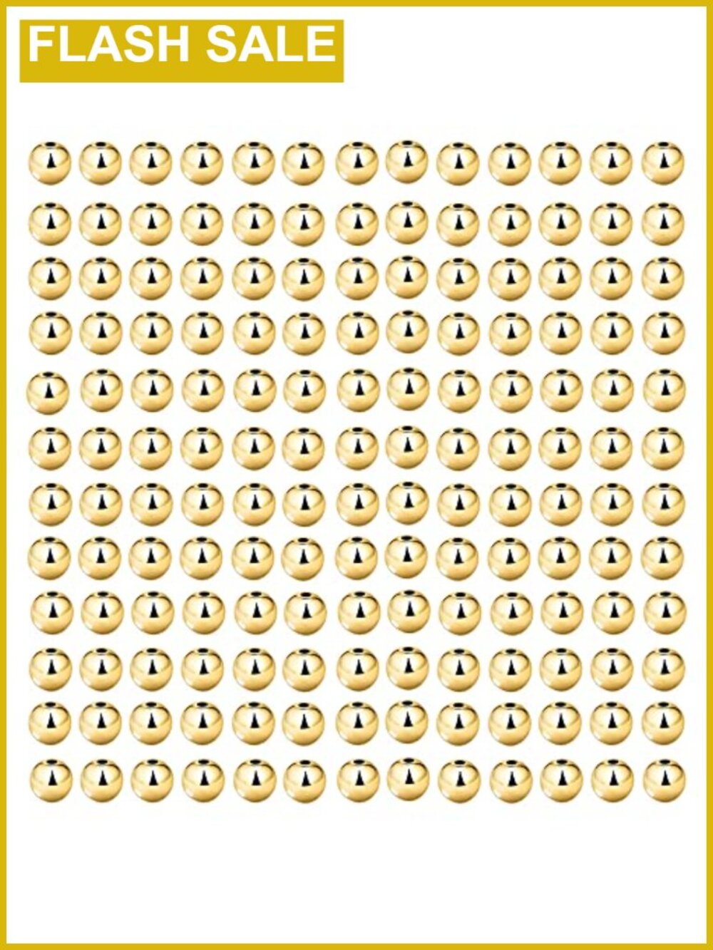 200 Gold Plated Round Spacer Beads 3mm Tarnish Resistant for DIY Jewelry Making